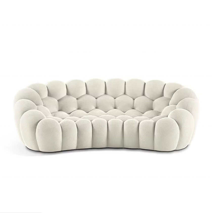 Italian fabric modern corner sofas set luxury 3 seater couch furniture for living room comfort curved bubble sectional sof