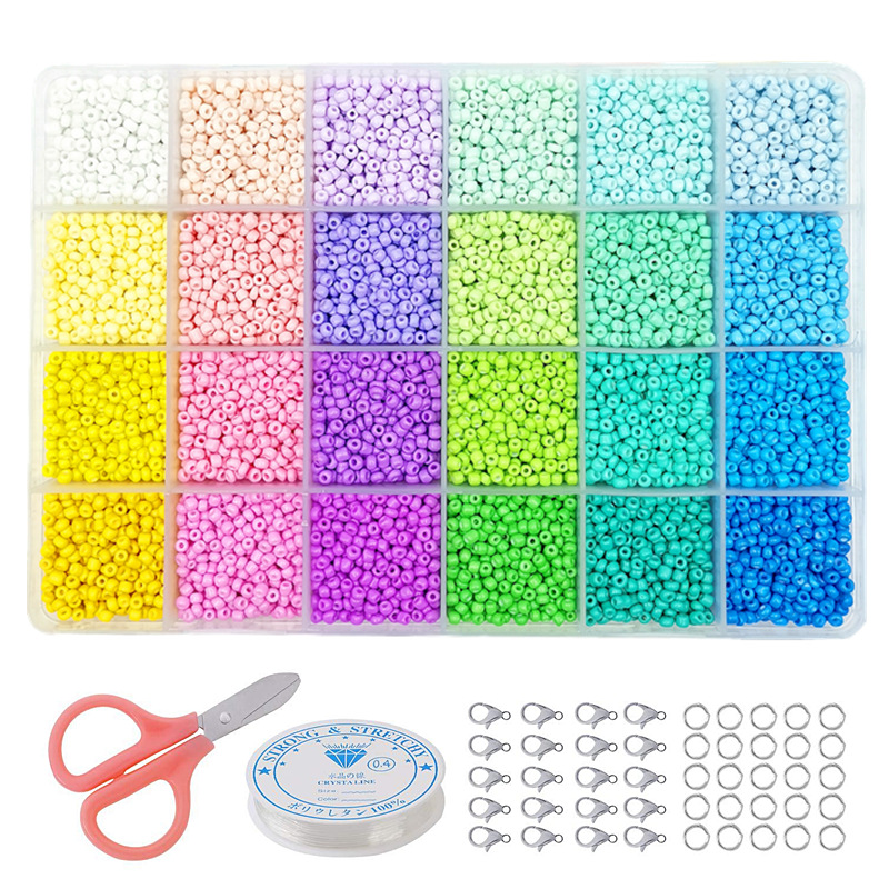 Hot Sell DIY 24 Colors Glass Beads Bohemian Necklace Bracelet Anklet Handmade Glass Seed Beads Sets For Jewelry Making