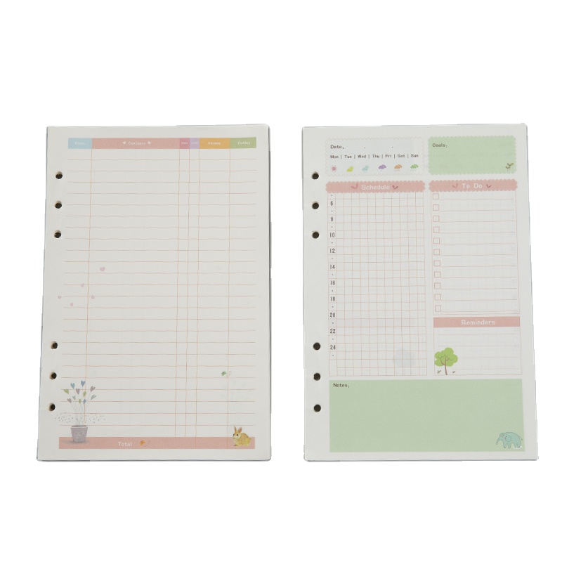 Блокнот Cuadernos со свободными листами, сменный спиральный ежедневник, цветная внутренняя страница, внутренняя бумага, Дневник для молочных продуктов, 80 листов, подарочная печать, Hyny