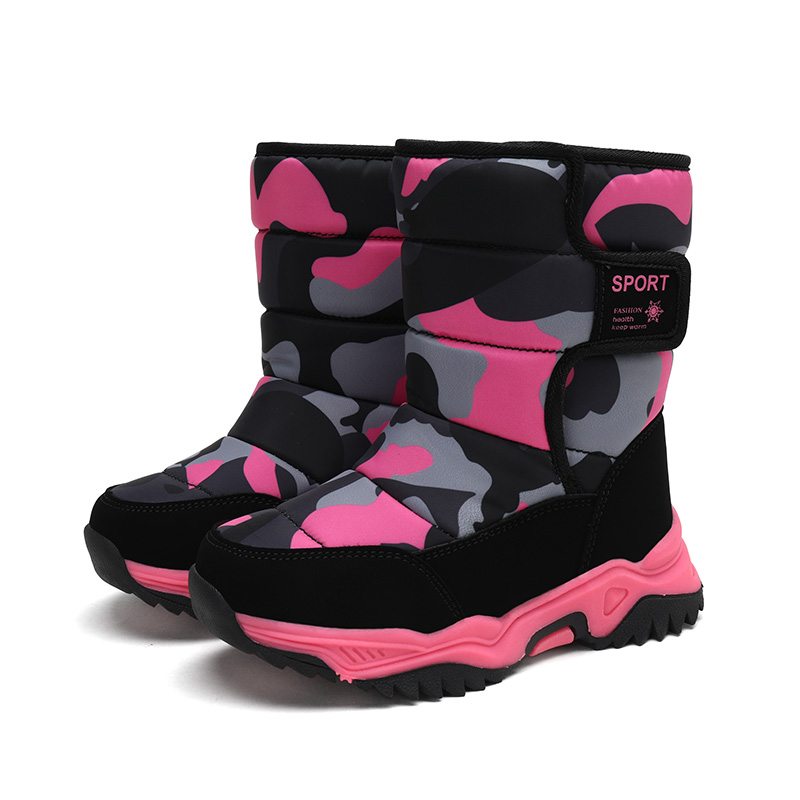 New Products High Quality Children's Leather Boots Kids Baby Colorful Boots Army Green Camouflage Snow Boots 2021