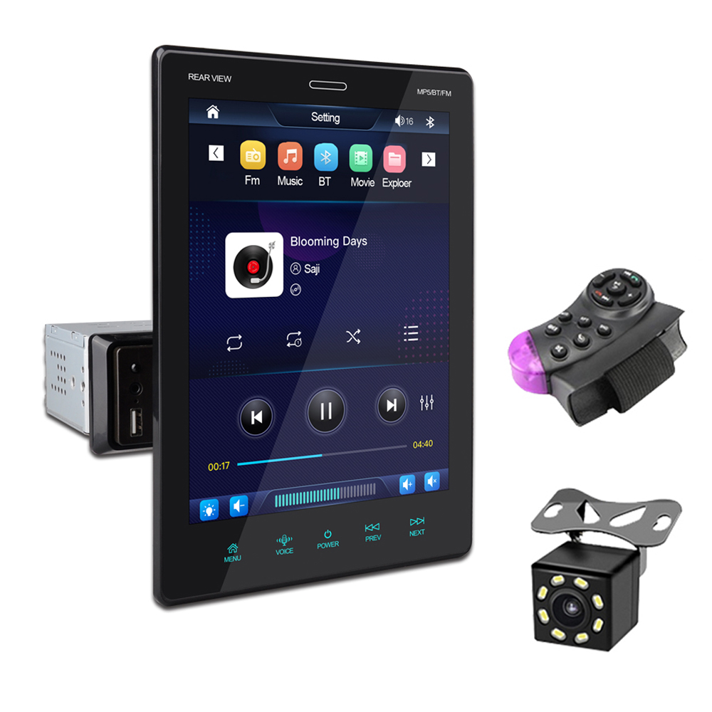 9.5Inch Ips Touch Vertical Screen 1din Car Mp5 Player Car Radio Stereo Like Tesla Car Player Audio With controller camera