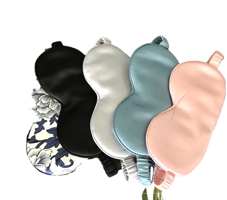Роскошная шелковая цветная маска Eyemask, шелковая с эластичным ремешком, мягкая накладка на глаза, натуральная популярная упаковка на заказ