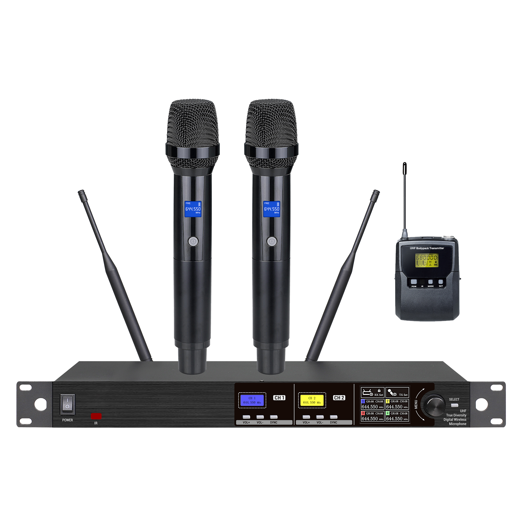 Accuracy Pro Audio UHF-217 Silver Handheld Microphone Portable Karaoke System Wireless Microphone Audio Accessory