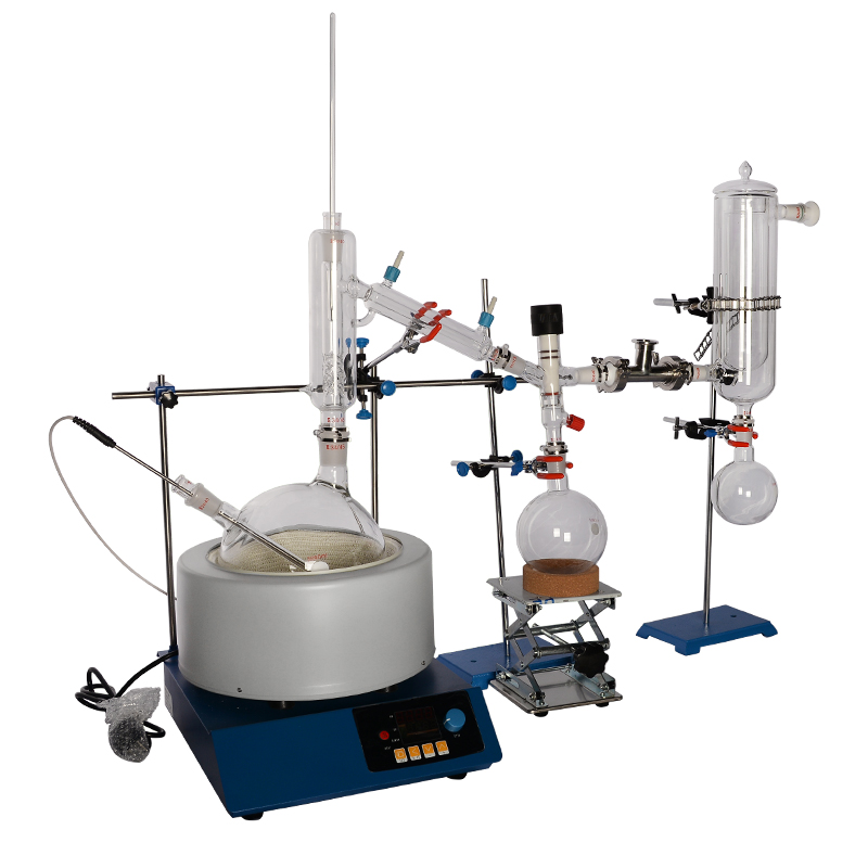 5l 2l 10l lab vacuum desktop fractional glass ware ready to ship turn key crystallizer evaporator Short path distillation equip