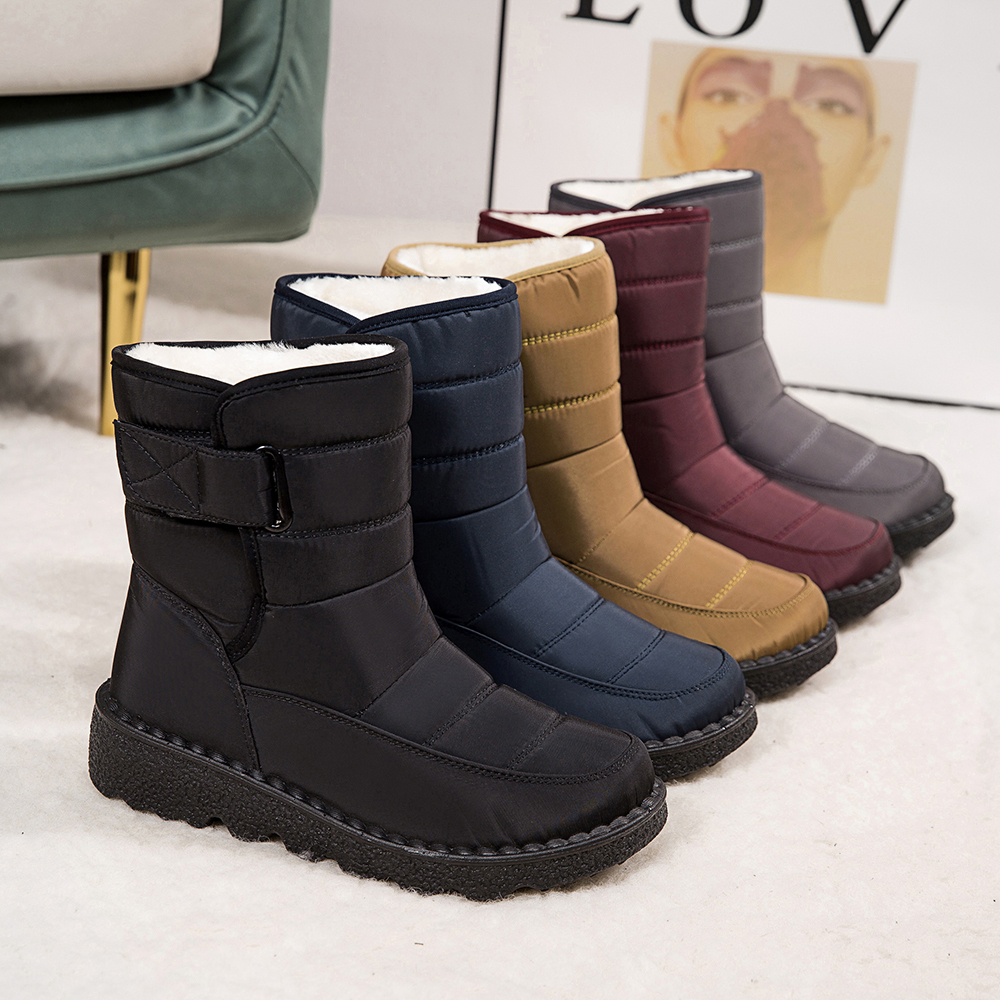 Snow Boots For Women Waterproof Soft shoe flat sole Winter Warm thickened plush Outdoor sports Women Keep Warm Snow Boots