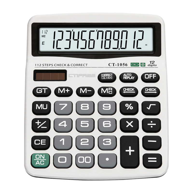 china factory 12 Digits Display 1056 freight flexible electric calculator