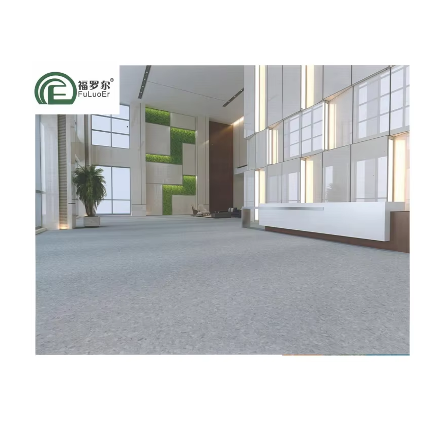 Fuluoer Homogeneous sheet anti static plastic pvc vinyl plank flooring 2.0mm*2.0m*20m