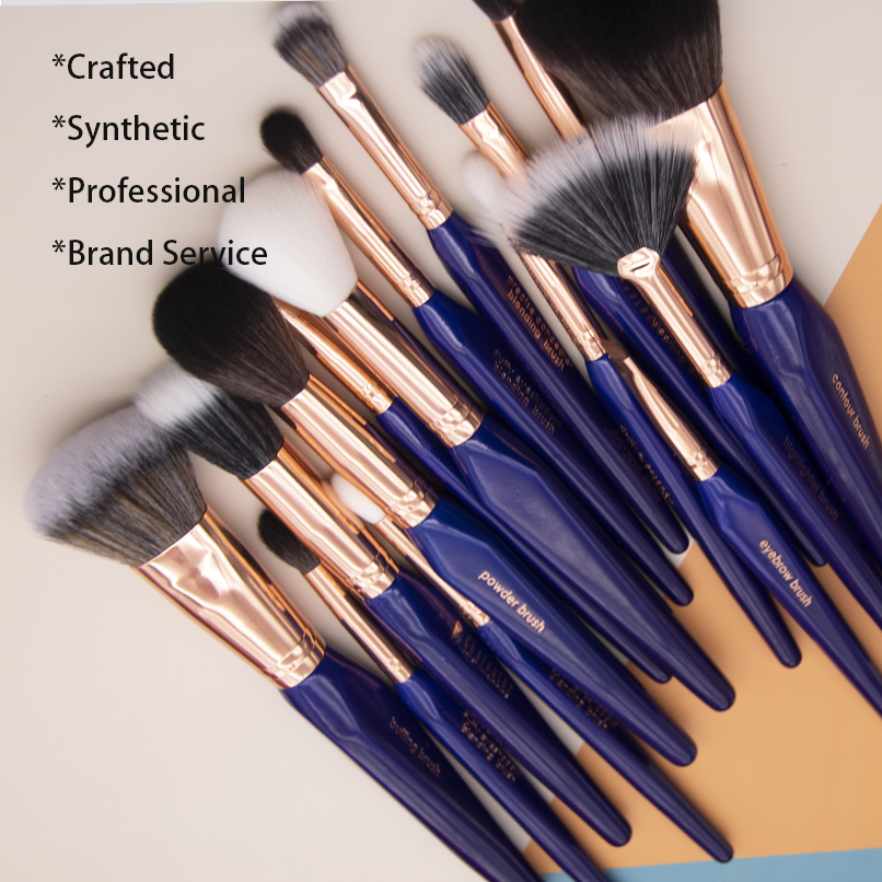 YRX A037 Customized private label wooden makeup professional cosmetic set makeup brushes