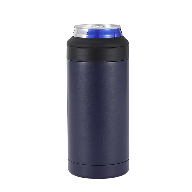 Hot Sale 12oz insulated double wall shaped beer slim can cooler steel stainless beer can cooler
