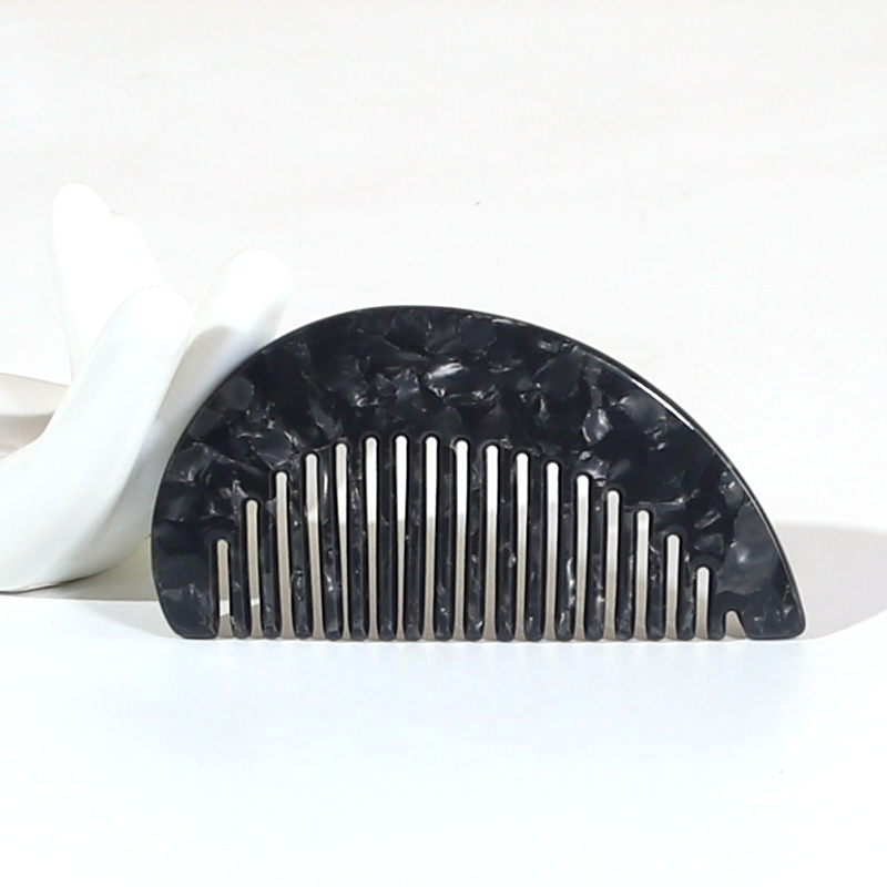 black marble pattern custom logo wide tooth acetate comb set for women and girls