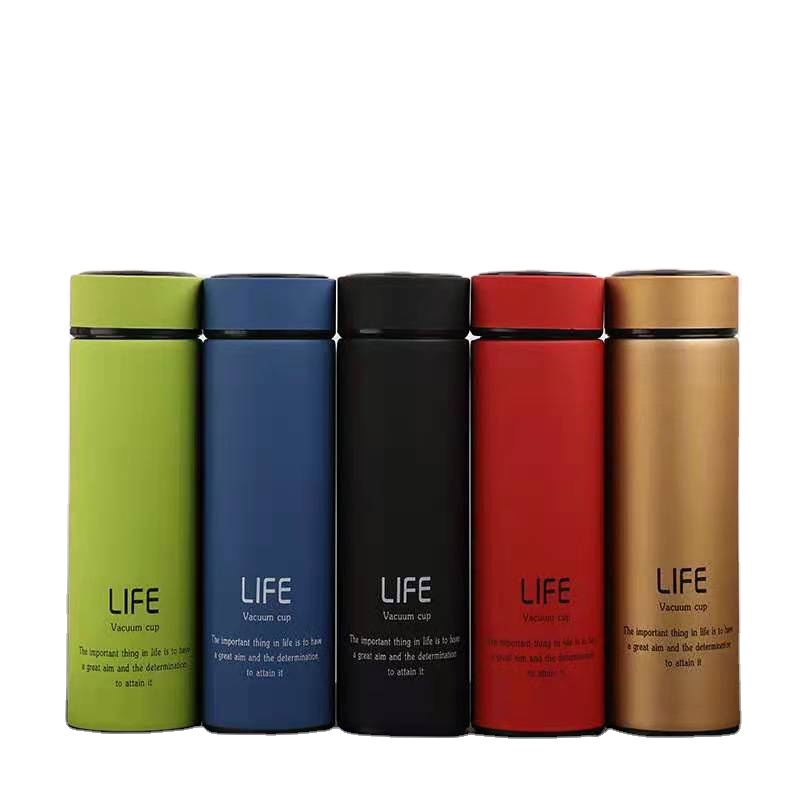 Custom print logo 500ml life double walled vaccum insulated stainless steel thermos cup coffee mug water bottle for gift