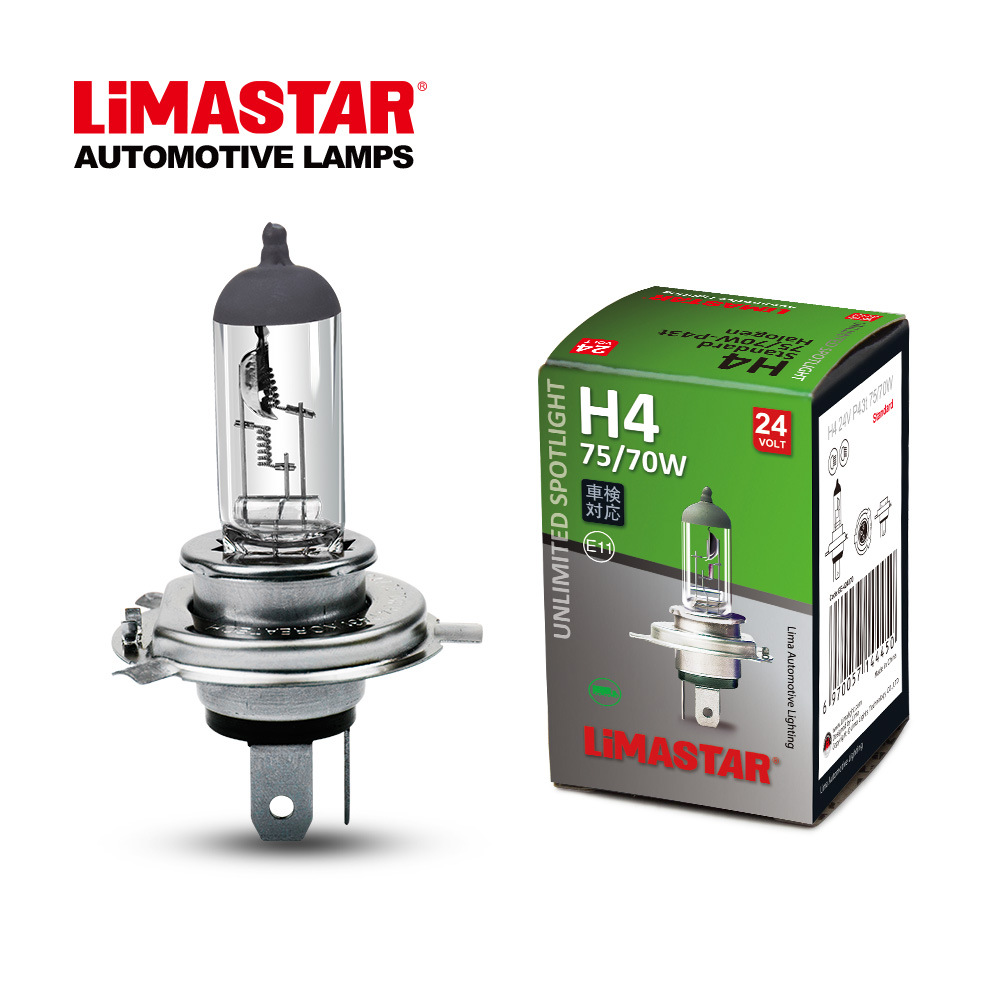 Limastar H4 24 в 75/70 Вт P43t автомобильные аксессуары Китай H4 галогенная лампа 24 В лампа для фар грузовиков