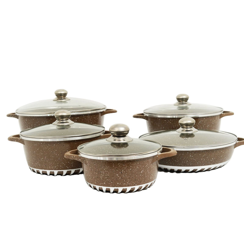 High quality eco-friendly durable kitchen pots and pans non stick 10 pcs cookware sets