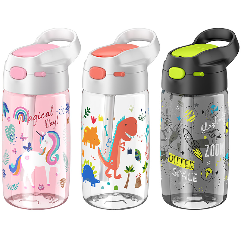 450ML Modern BPA Free Eco-Friendly Tritan material Children Water Bottle Kids Straw Baby Sippy Cup Drink Feeding Bottle