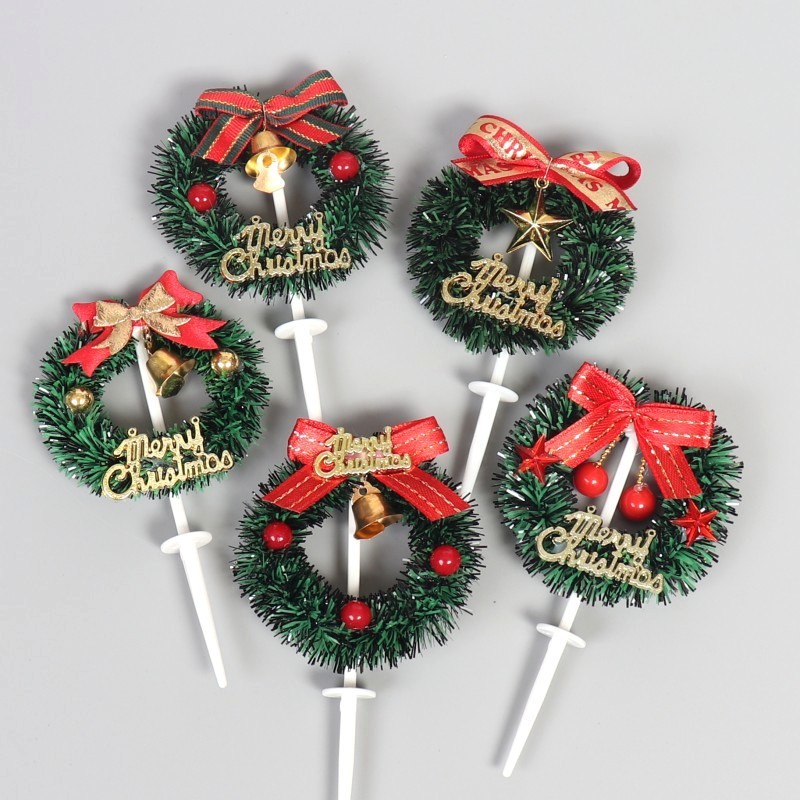 Merry Christmas Cake Decoration Christmas Tree Leaf Ornament 3D Deer Home Decor Supplie Cake Decor