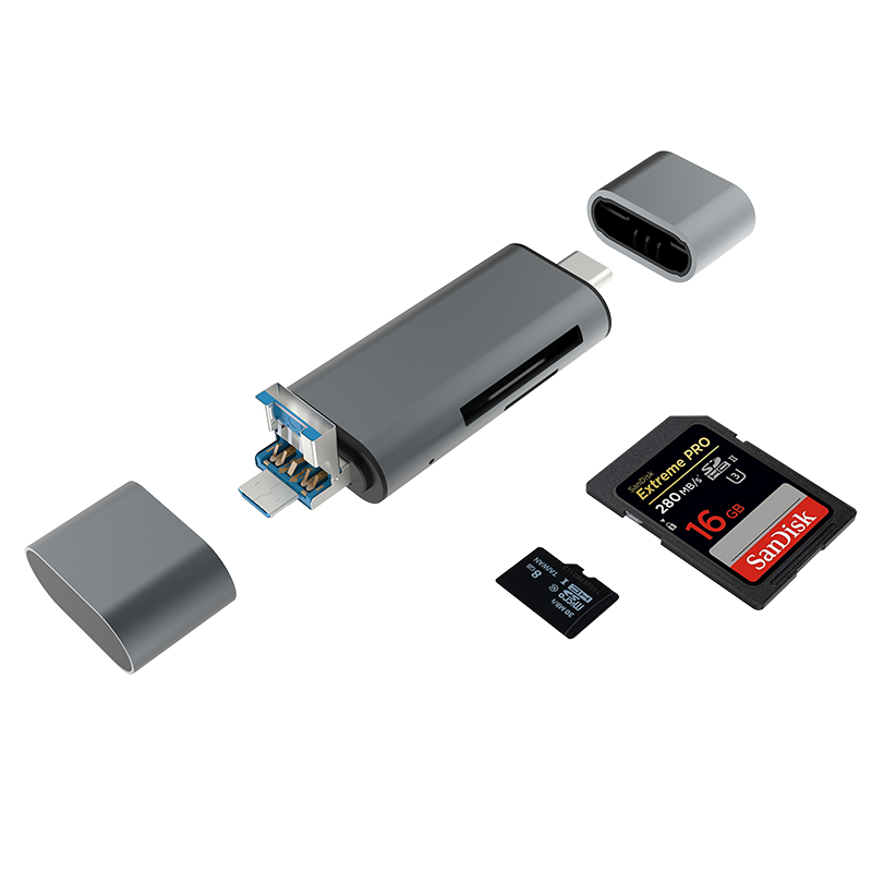 3 в 1 USB3.0 Mirco USB OTG поддержка SD TF карта Type-C карт-ридер для Macbook планшетный телефон компьютер
