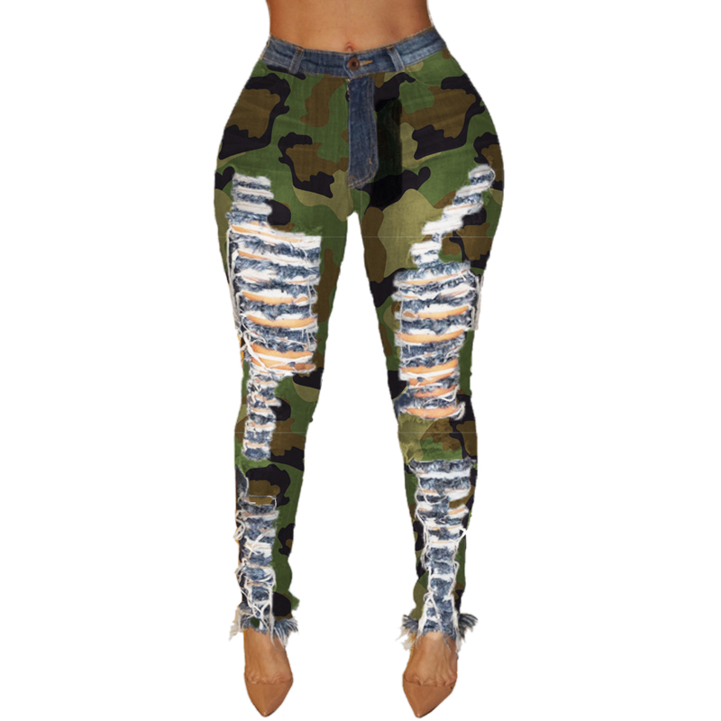 HSF2096 Fall fashion women's wear camouflage hollow pants