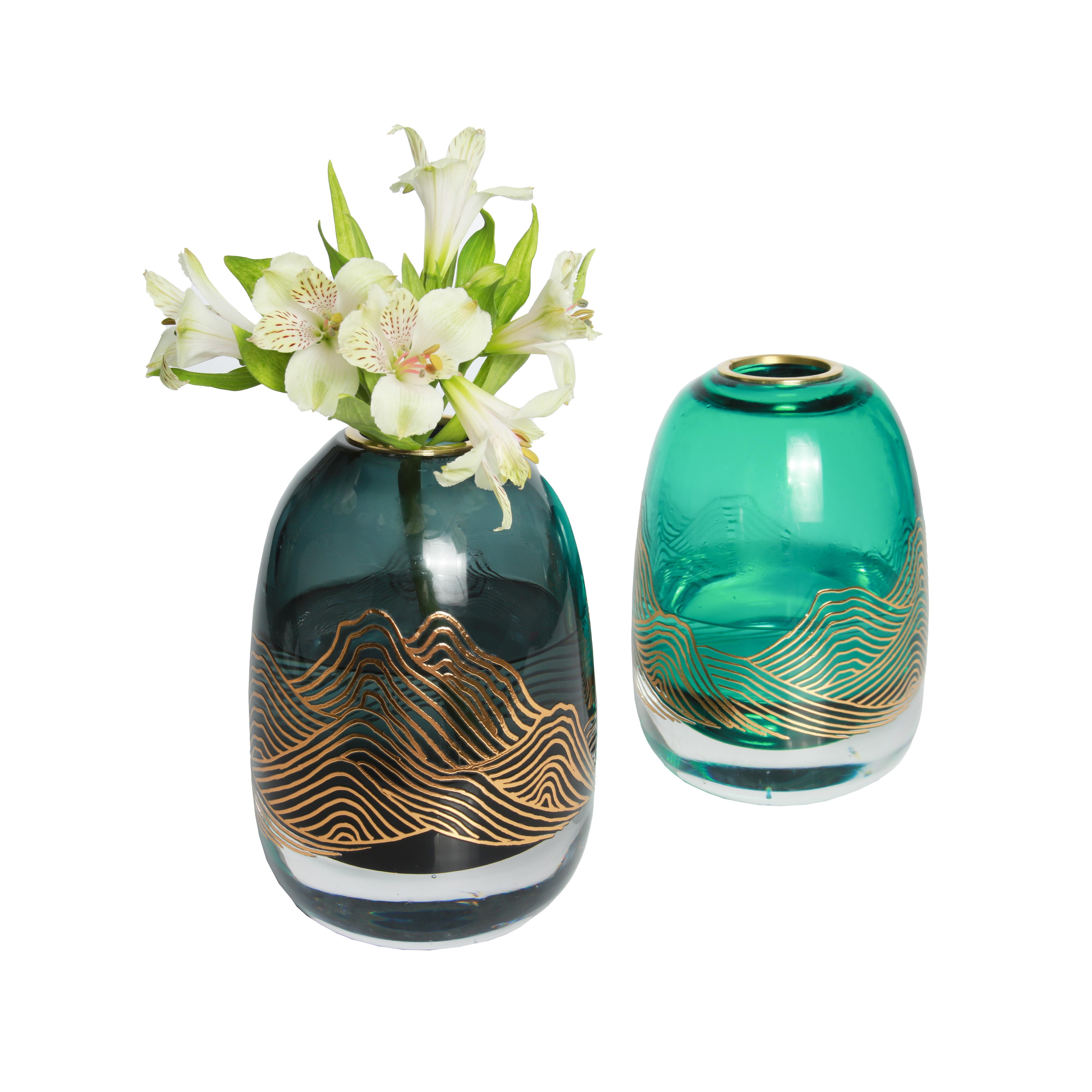 Factory wholesale high quality color glass vases suitable for wedding home vases decor