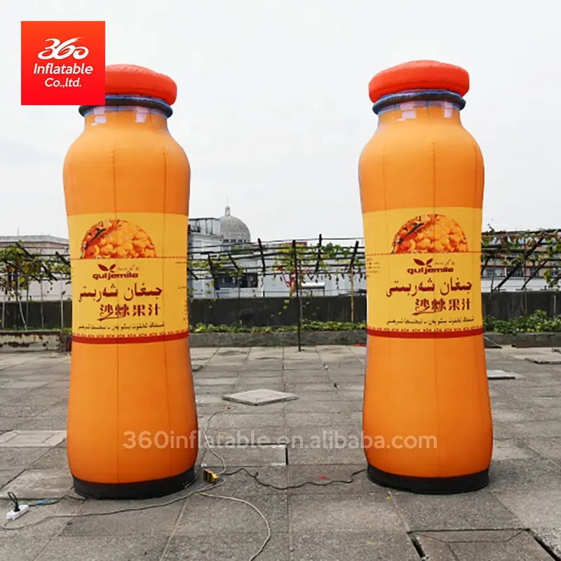 Inflatable Advertising Giant Advertising Inflatables Fruit Juice Bottle Custom Logo 3m Inflatable Drinking Bottle Model Hot Sale Inflatable Juice Can