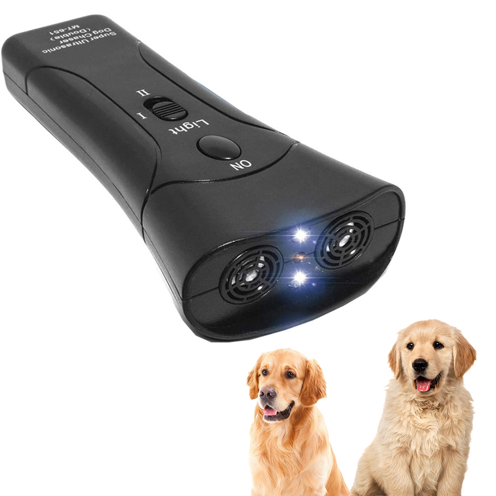 Ultrasonic Anti Barking Device Head Double Horn LED Laser Dog Training Device Dog Repeller Pet Dog Repellent Device