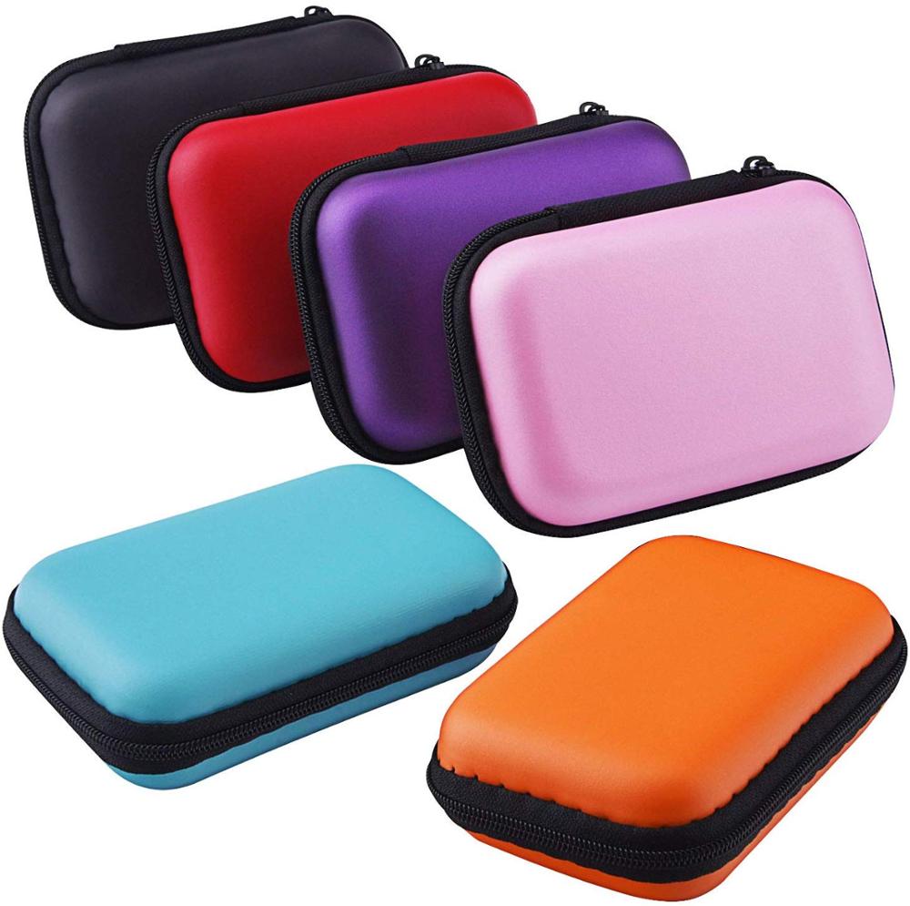 Portable EVA Fabric Zipper Earphone Travel Hard Case Earbud Storage Case Universal Headphone Protective Pouch Pocket