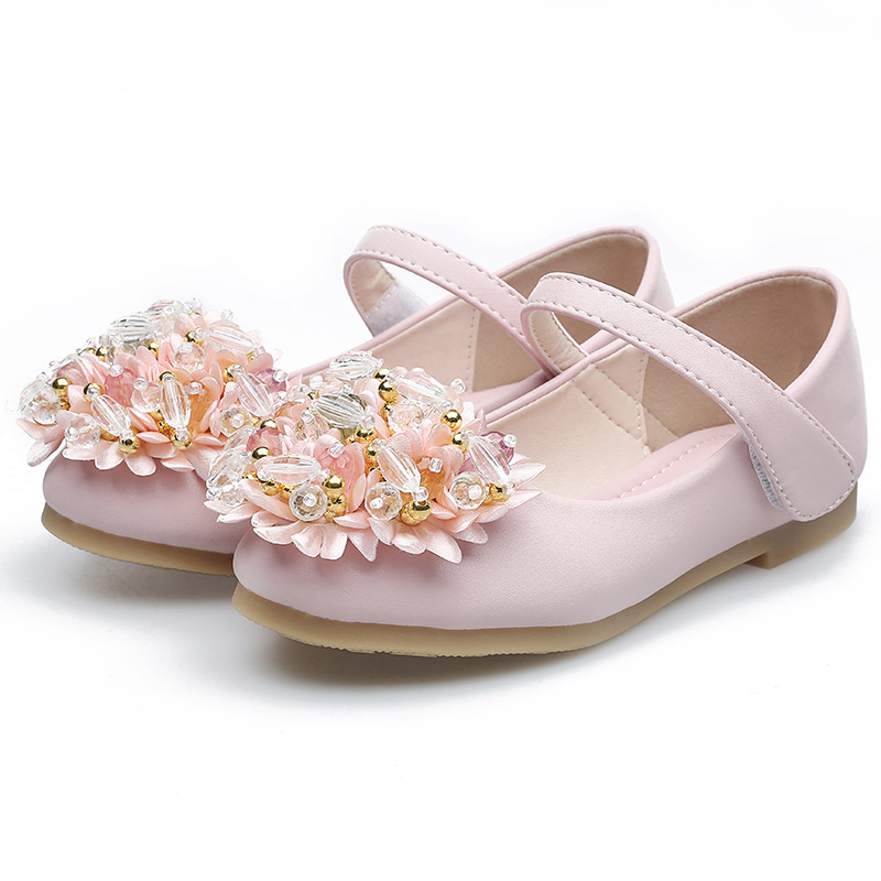 Kids Girls Princess Non-slip Flat Flowers Dress Students Shoes
