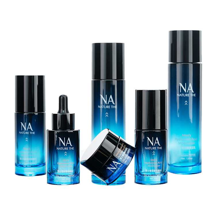 Luxury 20g 30g 50g 50ml 60ml 80ml 100ml 120ml Full Glass Cosmetic Bottle Lotion Bottle Jar Package Set With Pump
