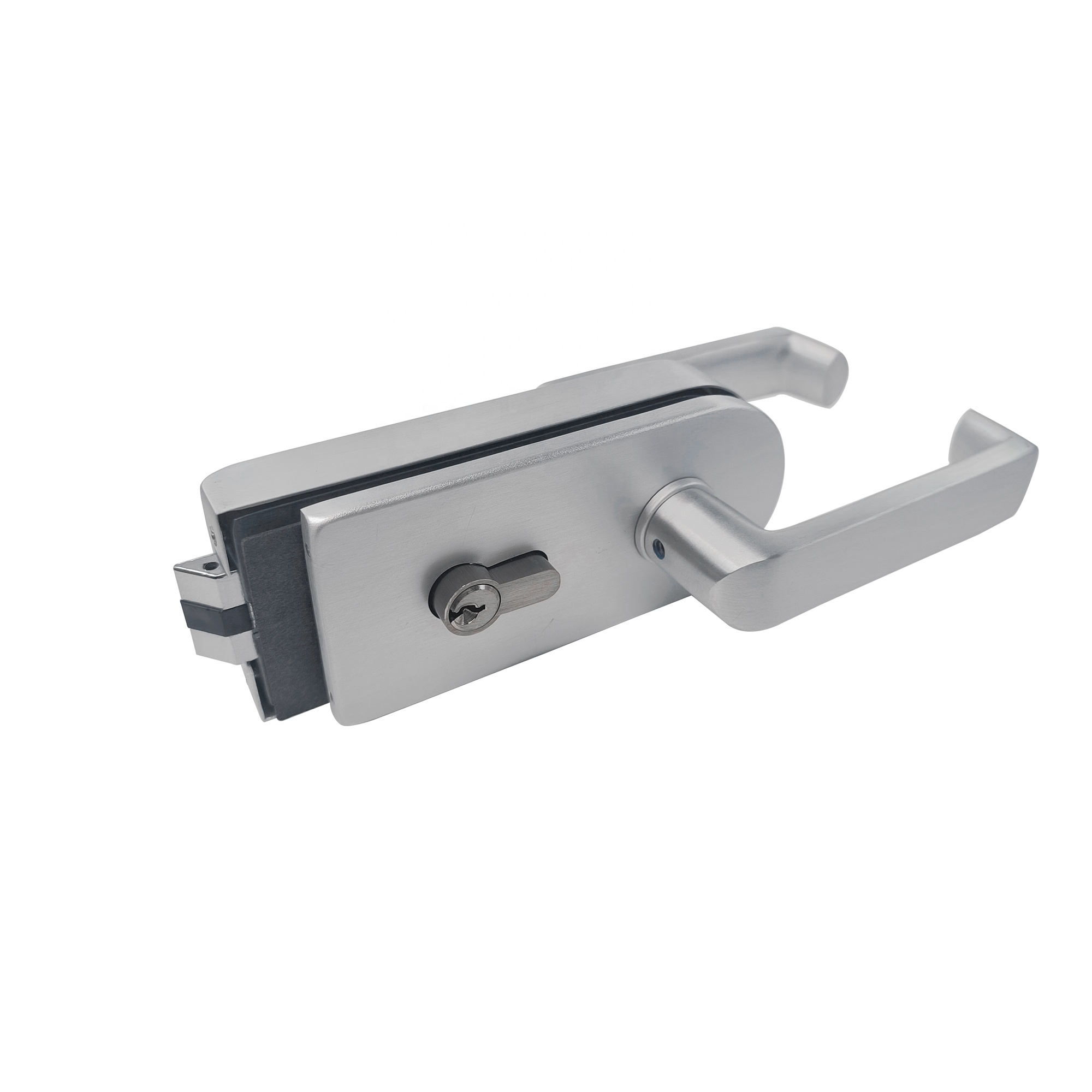Glass door lock aluminum cylinder with door handles for interior doors