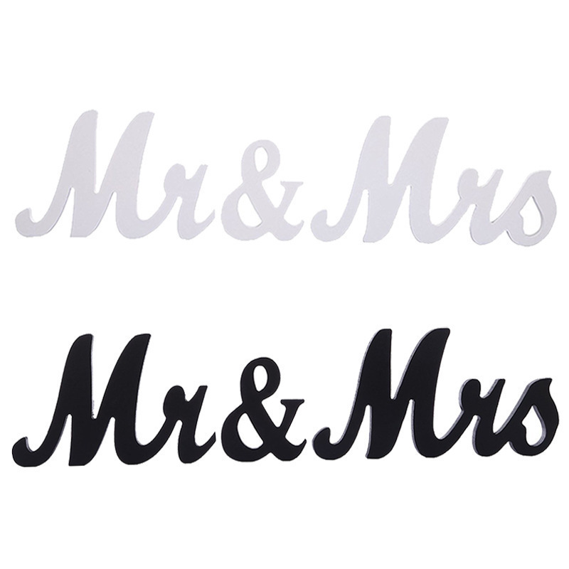 Couples decoration English letters ornaments Mr & Mrs Wedding gifts shooting props home decoration words handicraft
