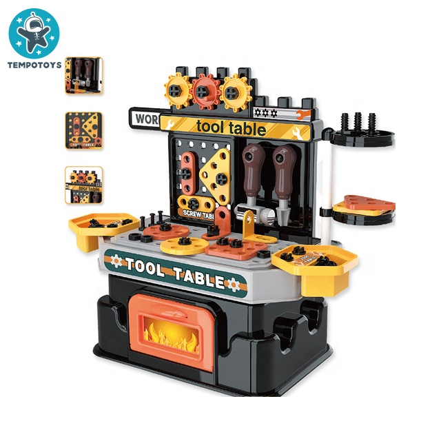 Tempo Toys DIY Plastic Screw Plate Kit Pretend Play Workshop Tool Bench Set Tool Toys jugetes Pretend Play Toys For Children