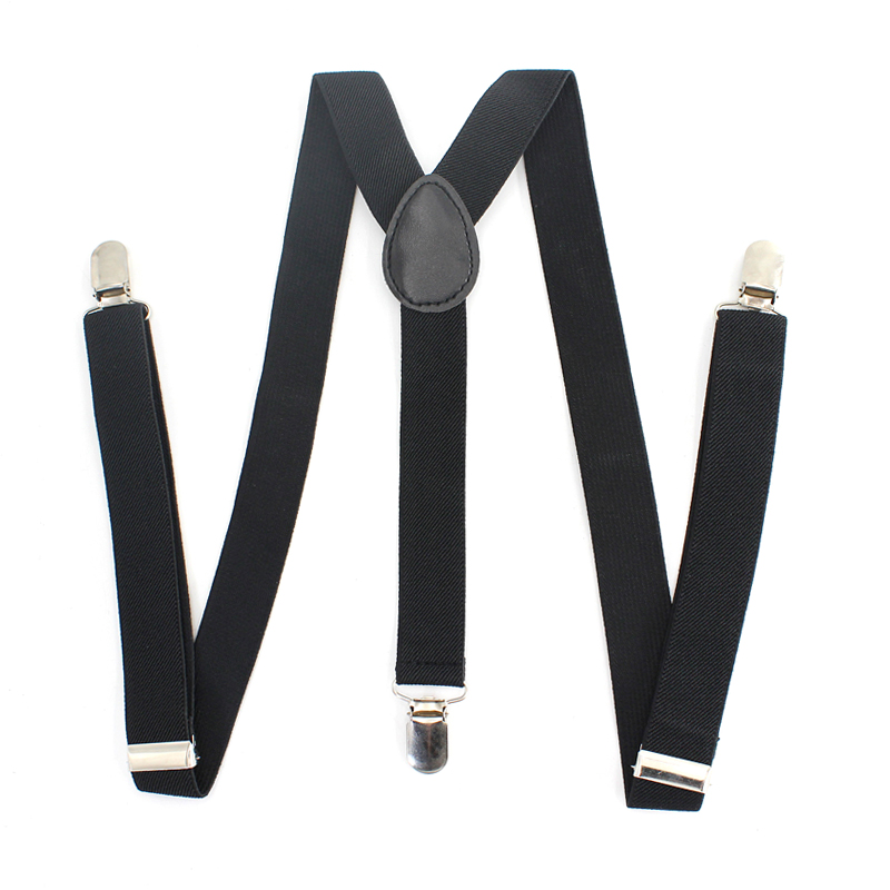 Hotsale Wholesale Custom Black Red Yellow Plain Cheap Boy Girl Elastic 3 Clips Suspenders for Men and Women