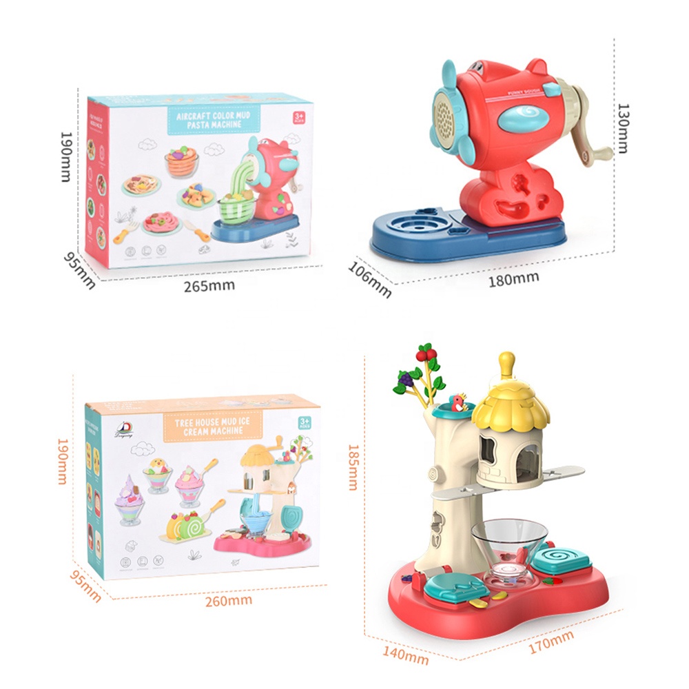 Play Dough Set Noodle Pasta Maker Machine Mold Tools Kids Kitchen Play Set Diy Ice-Creams Machine Mutilfunction Molds Playdough