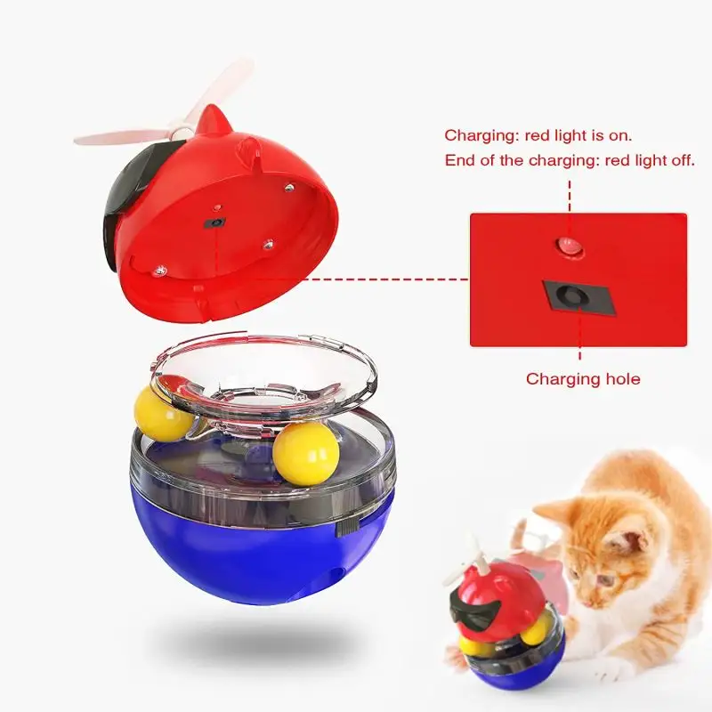 New Arrival Infrared Electric Funny Teaser Cat Toy Turntable Tumbler Treat Dispenser Interactive Cat Laser Toy