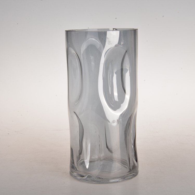 Modern Style Unique Design High Transparent Colored Crystal Glass Flower Vase for Home Garden Decoration