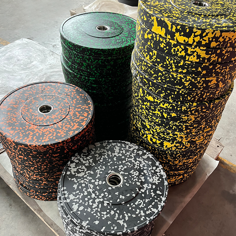 Wholesale Weight Barbell Plate Gym Exercise Competition Weight Lifting Rubber Camo Fleck Bumper Plate
