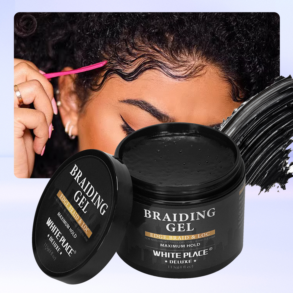 Private Label Hair Care Shea Butter Braid Gel No Flake Loc and Braid Gel Extra Hold Loc and Twist Gel
