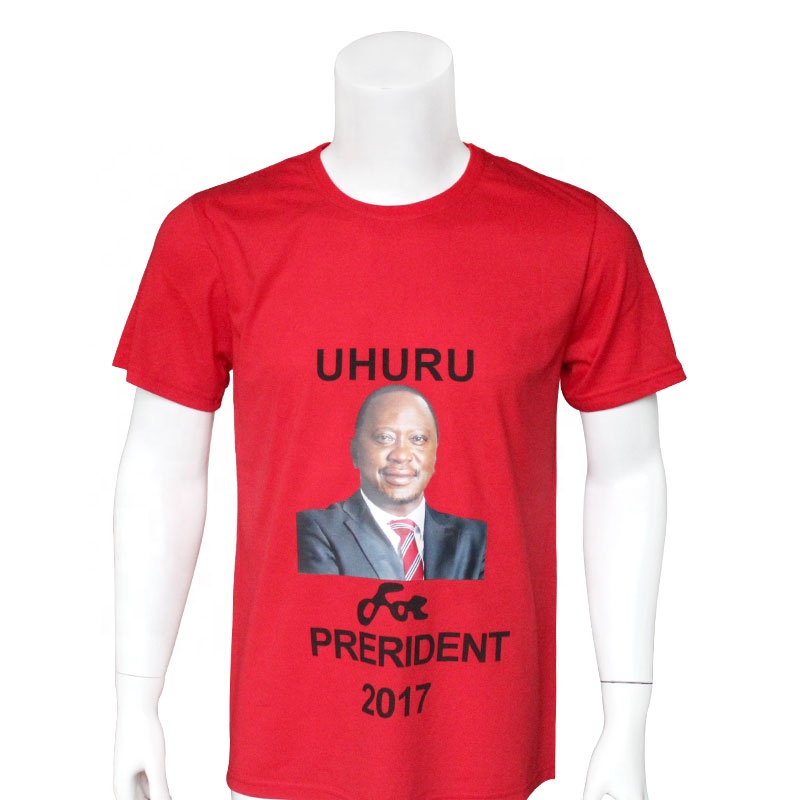 wholesale China factory cheap price 140g cotton t shirt Kenya election campaign t-shirt