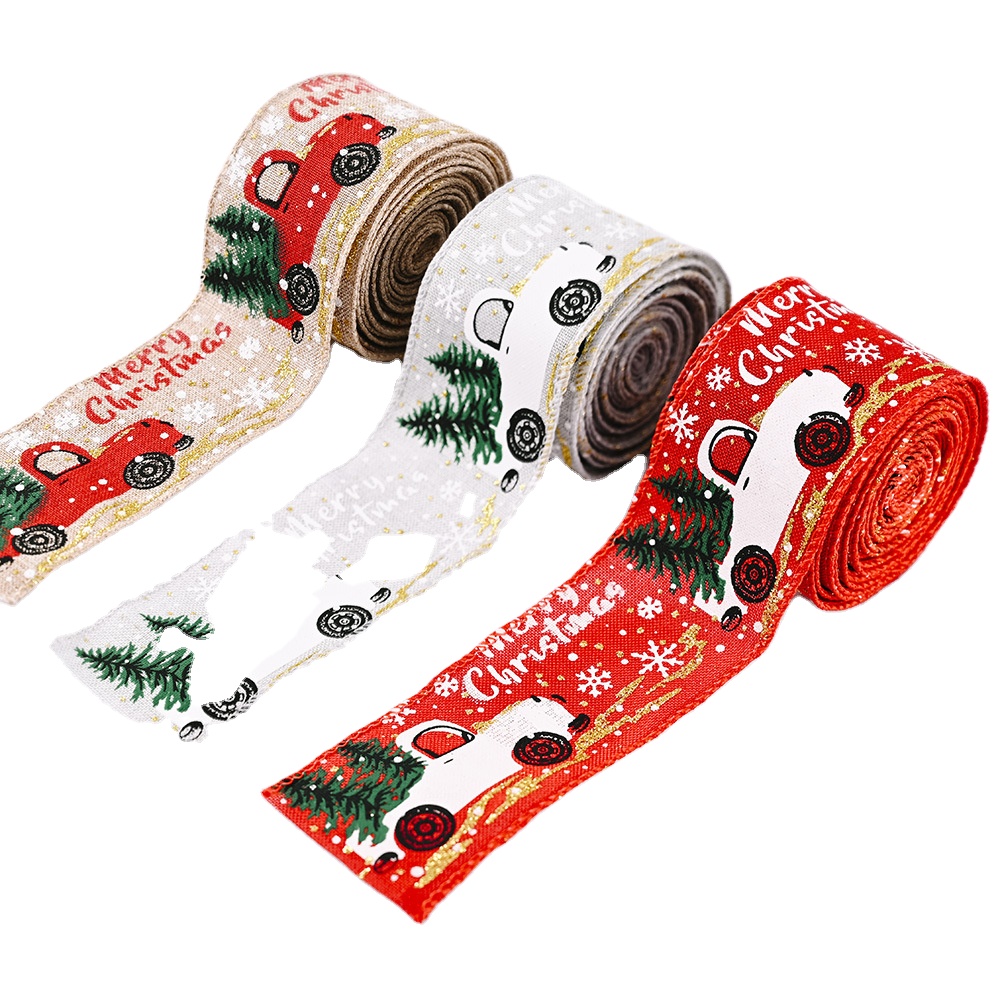Christmas Satin Gift Decoration Ribbon Packaging Christmas Tree Ribbon And Bows Factory Direct Sales Accept Custom