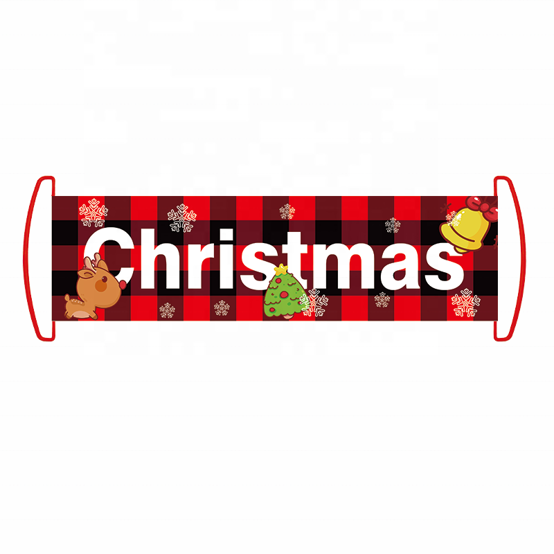 Customized Christmas handheld banners, outdoor flag hanging banners, digital printing, home and holiday decorations