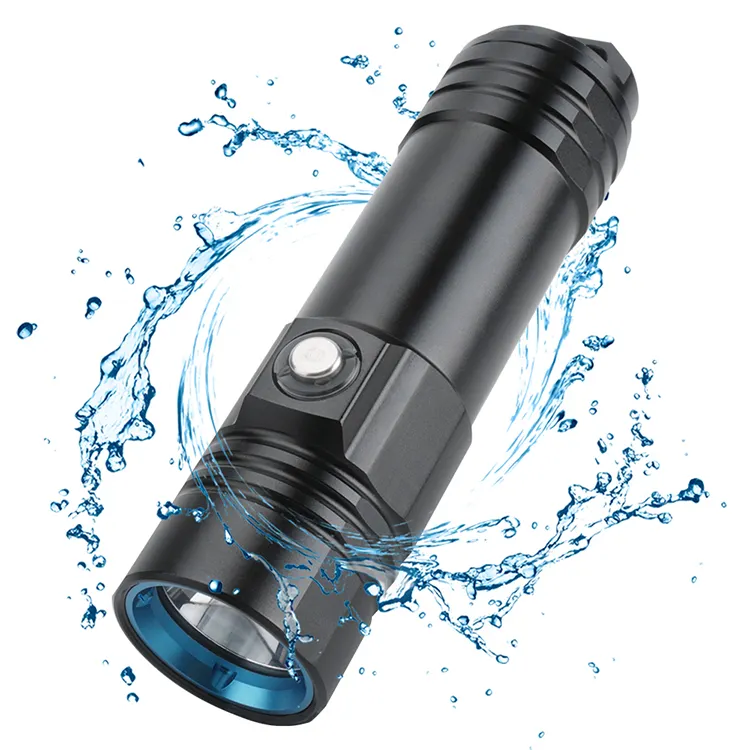2023 NEW Waterproof 26650 Rechargeable battery 1200 lumens Scuba Diving Light Underwater 50M Diving Led Flashlight Torch