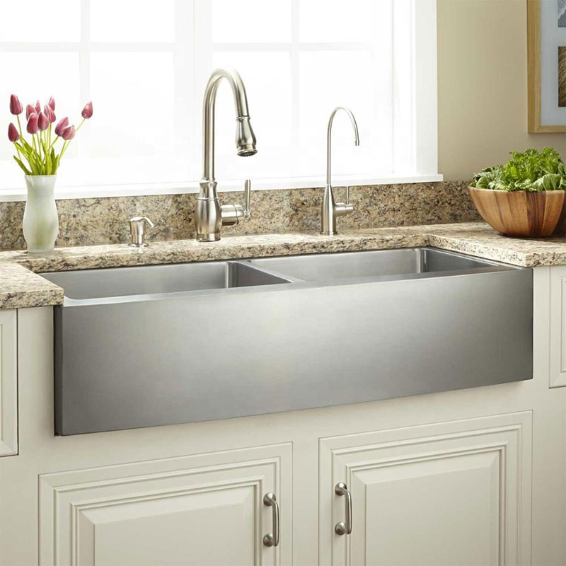 K1 Italian Top Mount Stainless Steel Farmhouse Kitchen Sink Designs With Drain Board Kitchen Taps