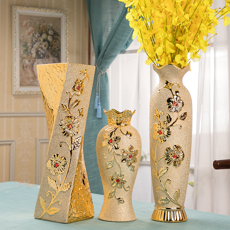 Artsculp supply black white gold big large porcelain tall floor home decor wedding ceramic flowers vase