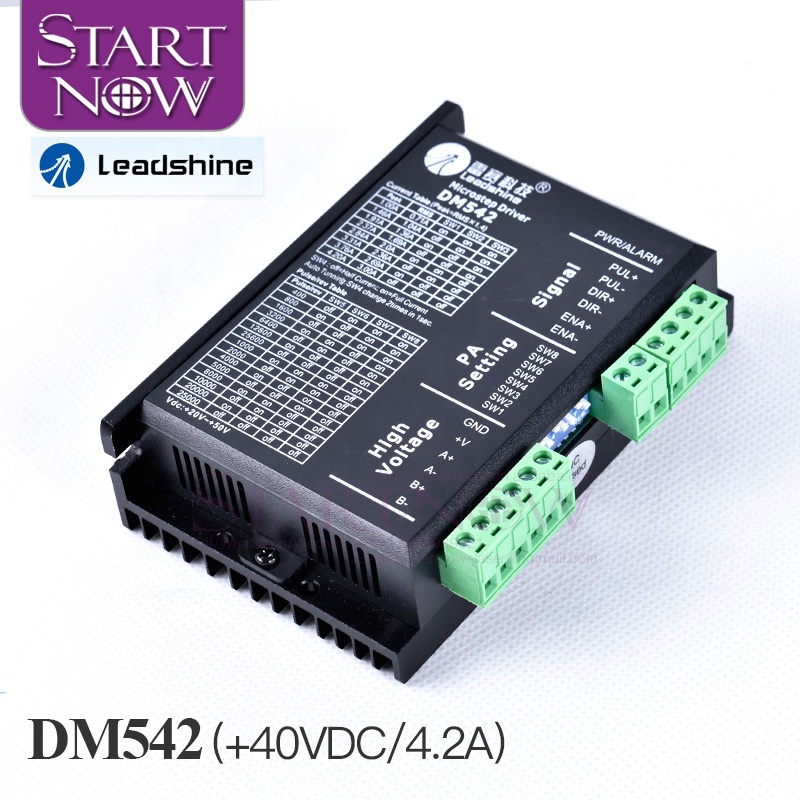 Leadshine 2 фазы цифровой шагового драйвер DM542 Nema 23 аналоговые драйвер 20-50VDC Max 4.2A для станка с ЧПУ CO2 автомат для резки
