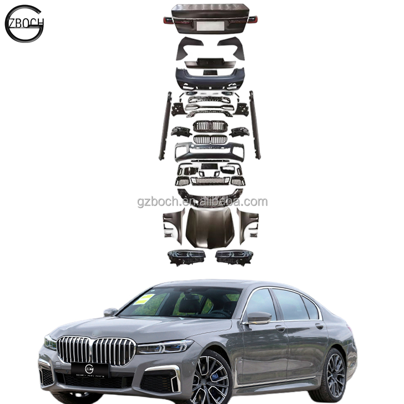 Автомобильный бампер F02 для 2008 + BMW 7 серии F01 F02 facelift G11 G12 M760, боди-комплект, фары, задние фонари, крышка двигателя, автомобильные грили