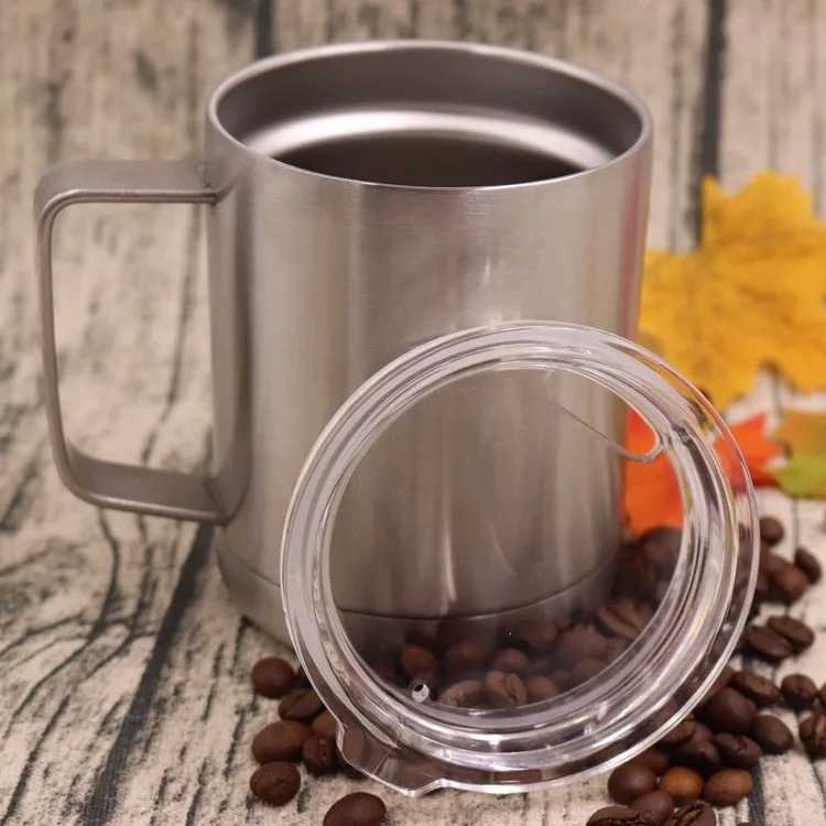 High quality 10 oz stainless steel wine glass with handle metal wine glass
