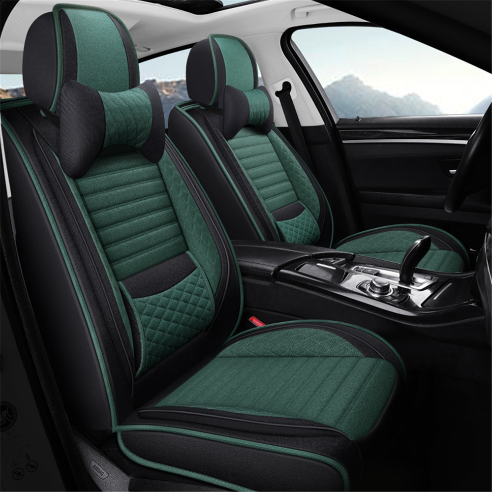 ZPARTNERS car seat cover fully enclosed linen cloth cushion four seasons seat cover the manufacturer can customize