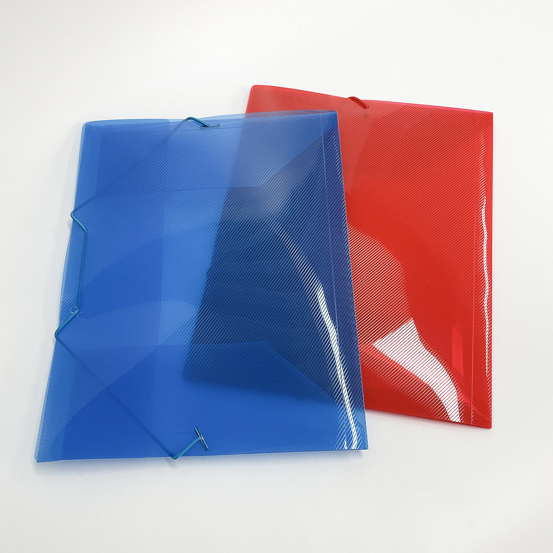 office stationery manufacturer FC A4 size Elasticated File folder Plastic with Elastic Band Closure and 3 Flaps