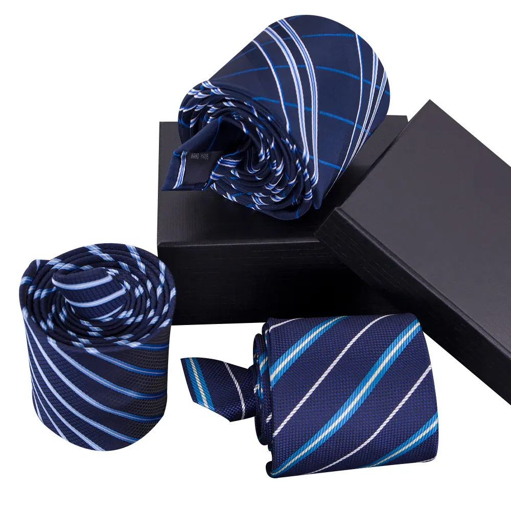 Manxiang Handmade Modern Classic Stripe 100% Pure Silk Ties For Men