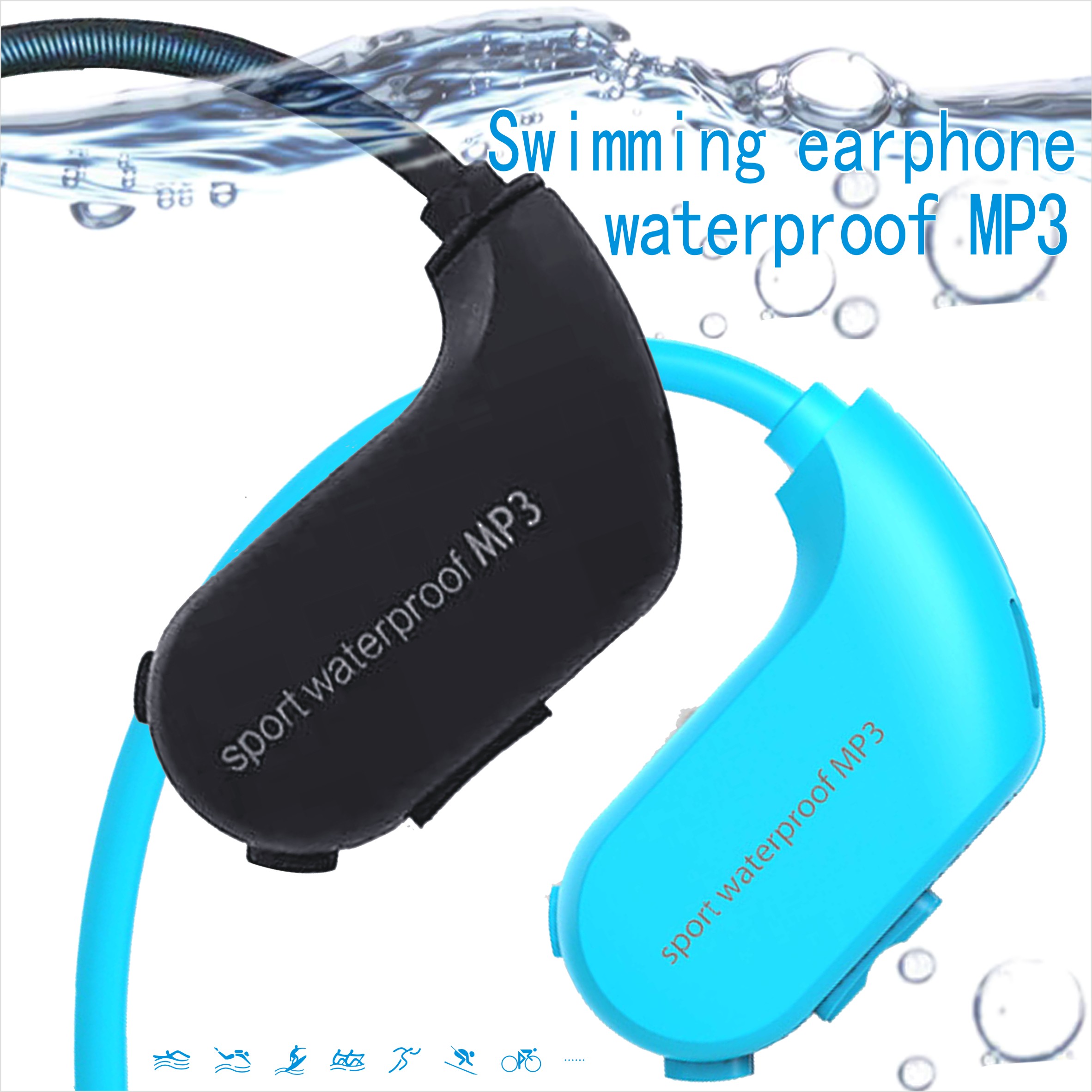 MP9 IPX8 плавающий MP3-плеер Samtronic, спортивный водонепроницаемый mp3-плеер, плавательные наушники с картой памяти