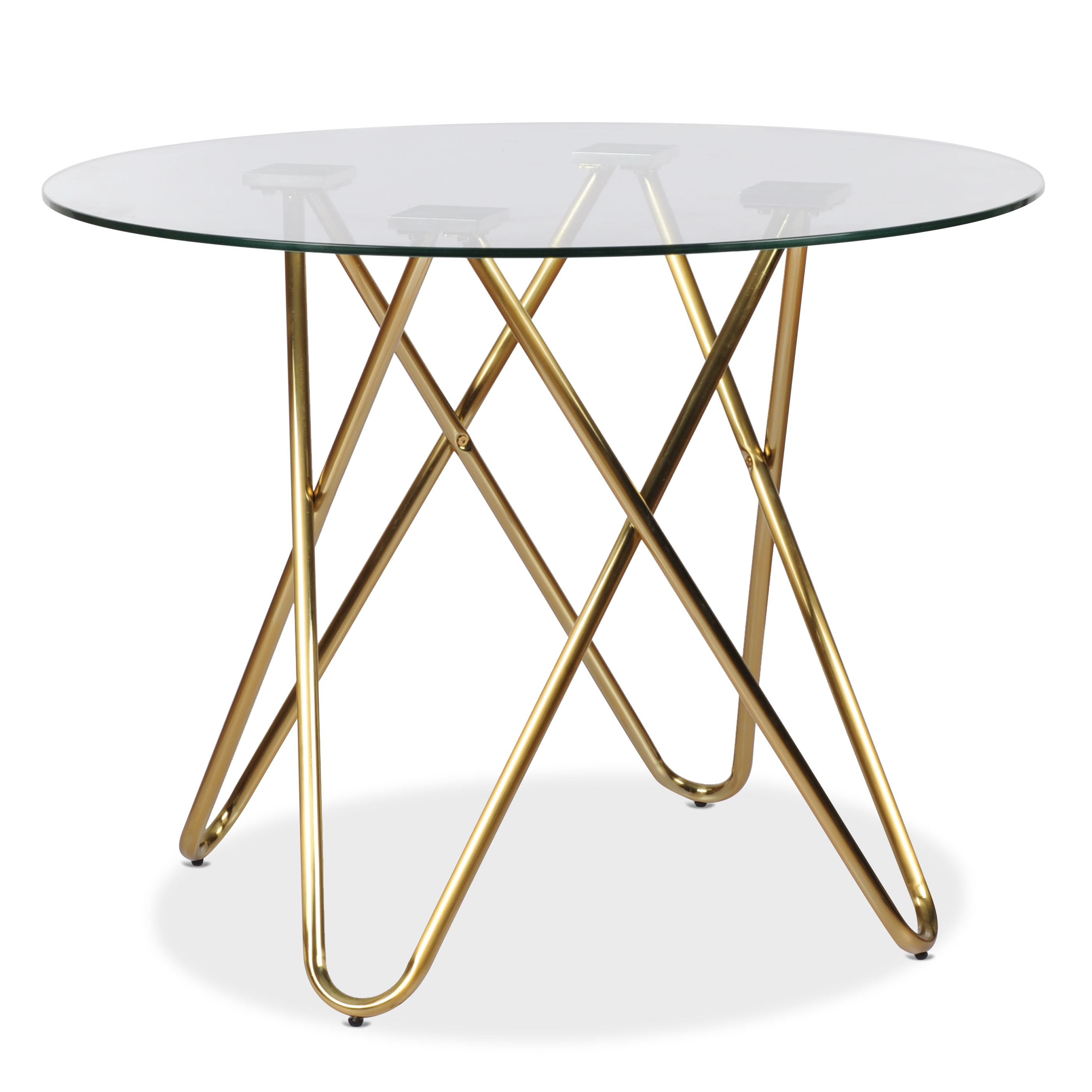 New design luxury furniture dining table tempered glass fashion dining table